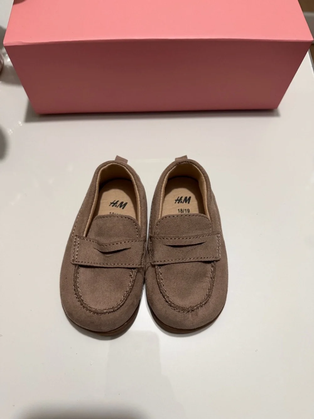 H&M Kids Taupe Suede-Look Penny Loafers